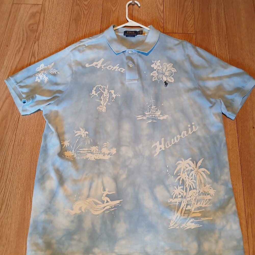 Men's Polo Hawaiian print shirt